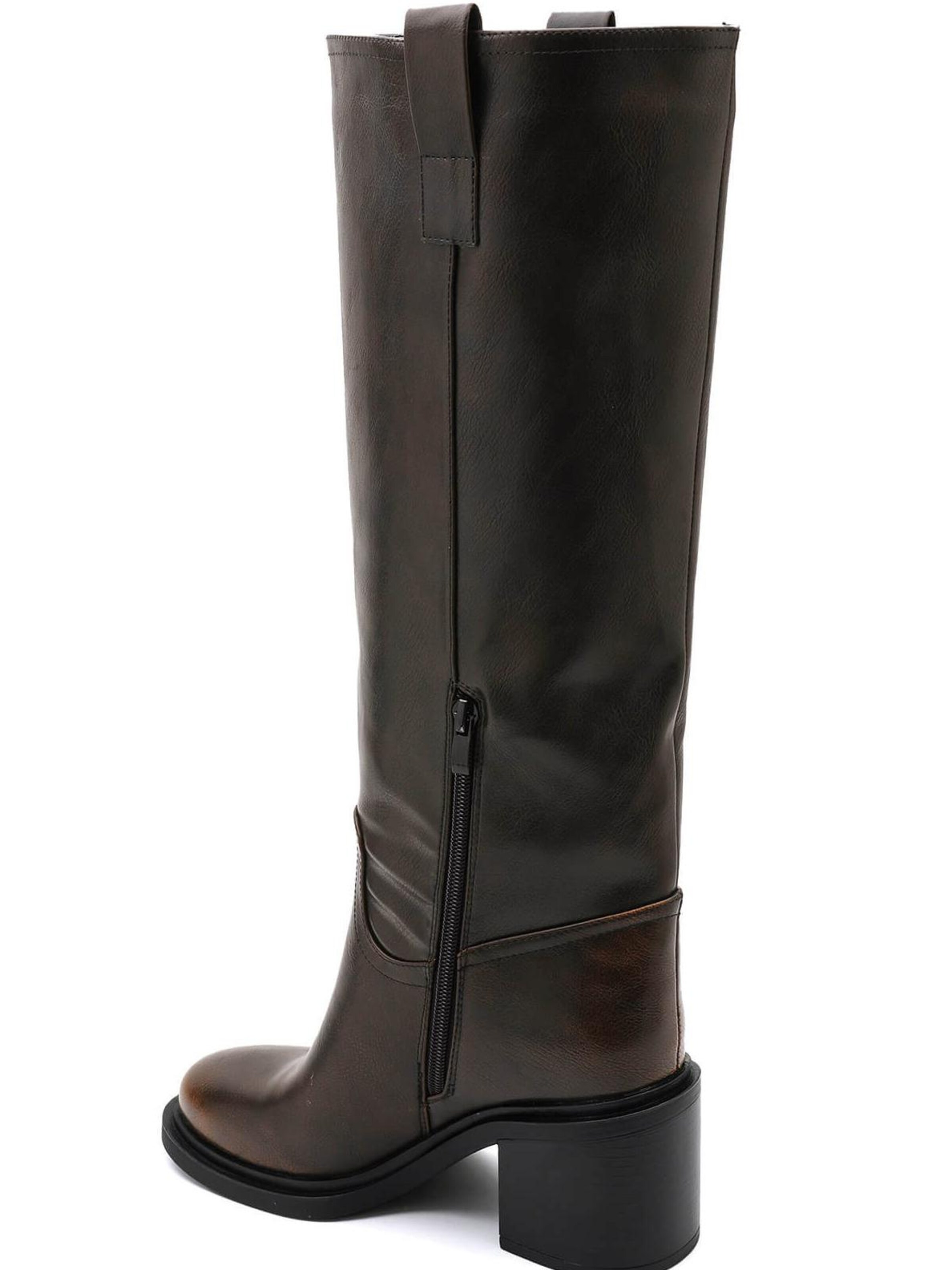 Boots 'Bottes motard à talons bloc - marron' VERA Collection en marron