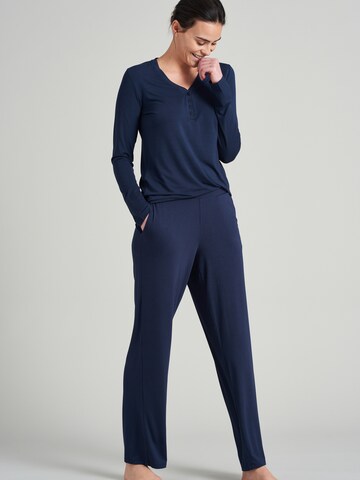 SCHIESSER Pyjamabroek ' Mix+Relax ' in Blauw: voorkant