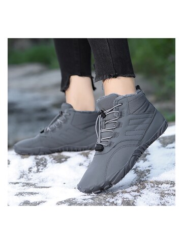 DOTALES Schnürstiefel 'DOTALES - TrekStep Barfußschuhe' in Grau: Vorderseite