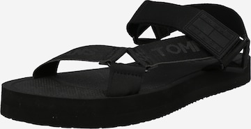 Tommy Jeans Sandalen in Zwart: voorkant