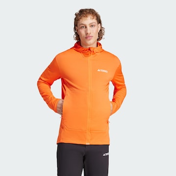 ADIDAS TERREX Funktionele fleece-jas 'Xperior' in Oranje: voorkant