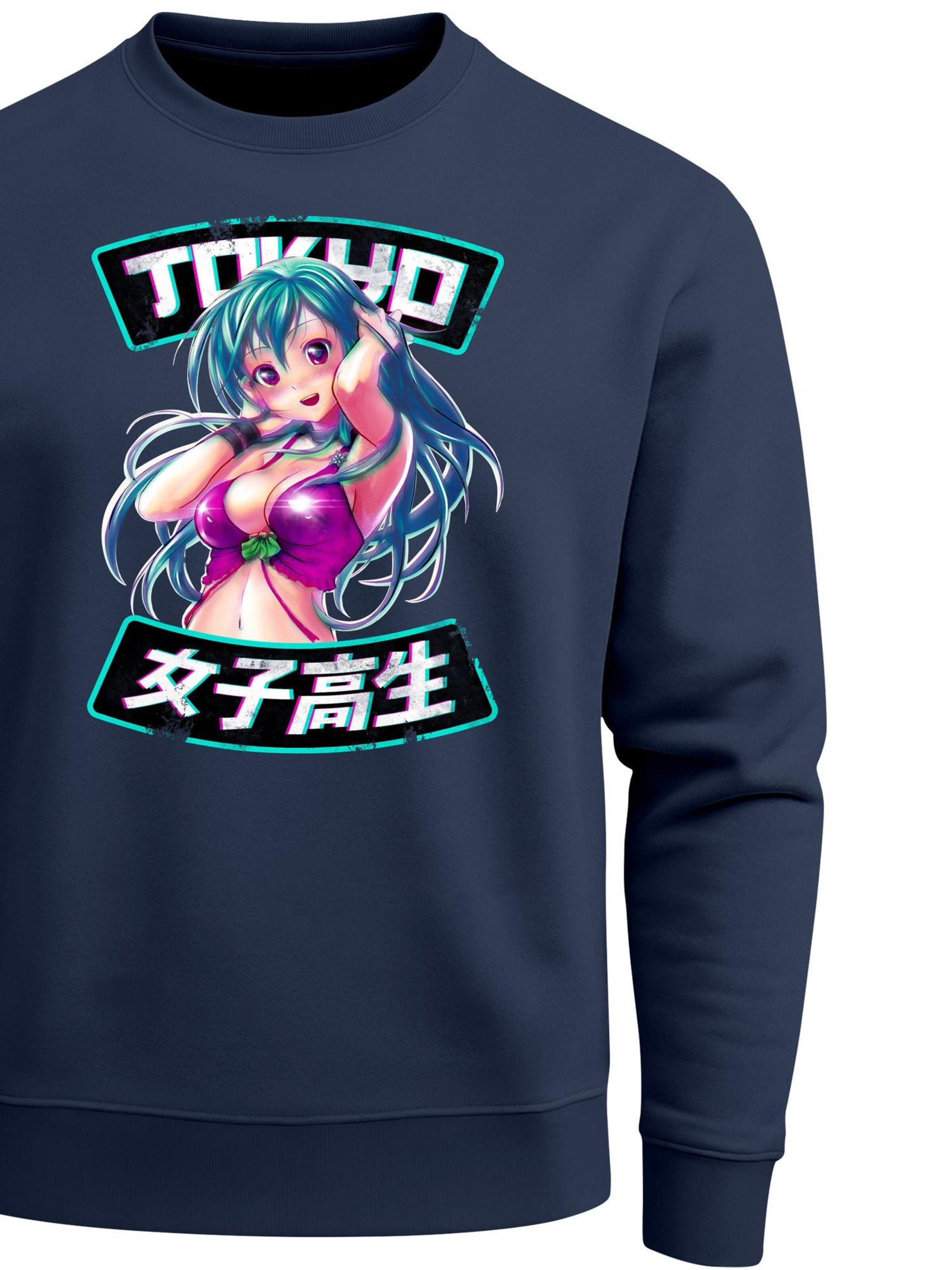 Neverless Sweatshirt 'Anime Girl' in Blue