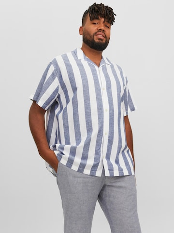 Jack & Jones Plus Regular fit Overhemd in Blauw: voorkant