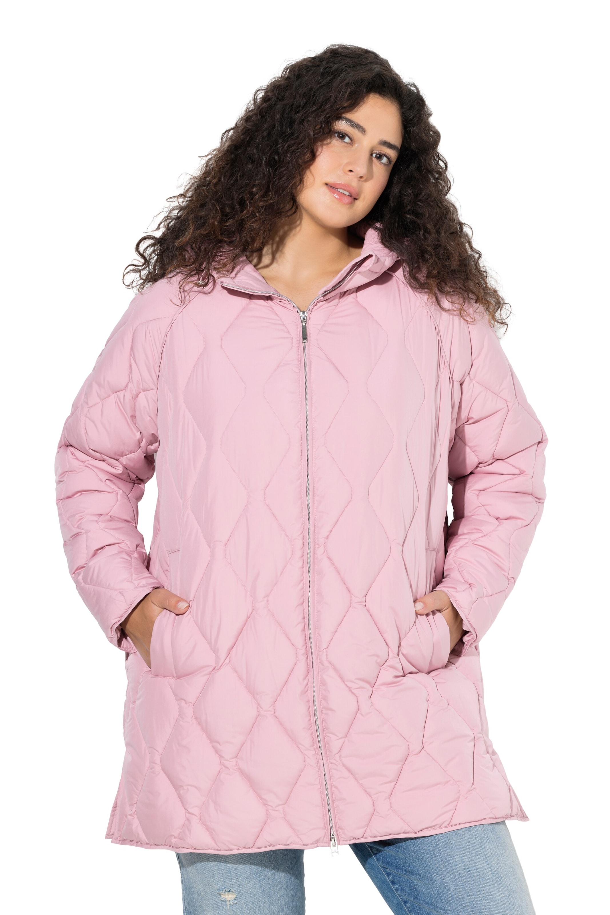 Ulla Popken Winterjas in Roze: voorkant