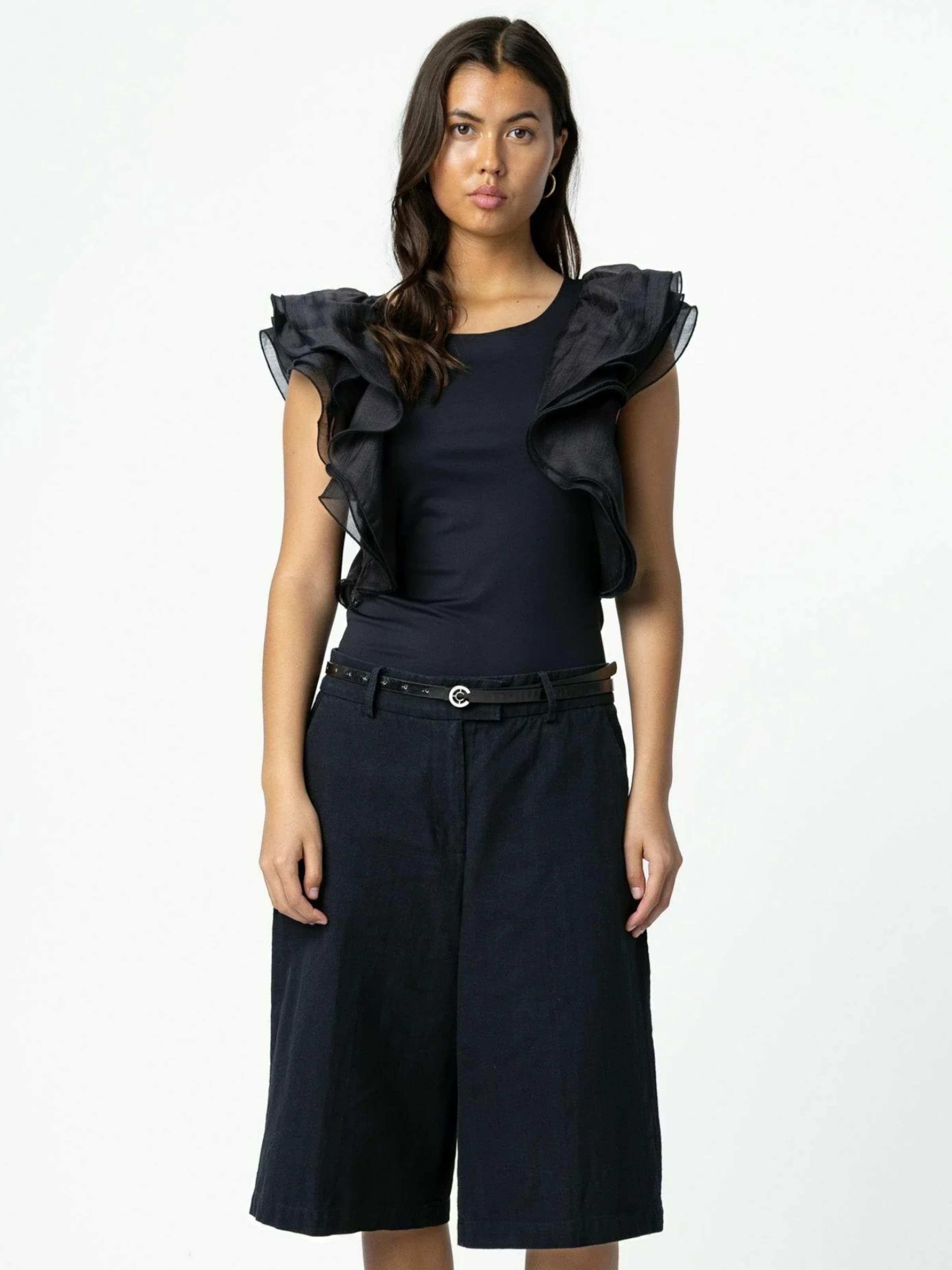 Coster Copenhagen - Regular Calças ' Short ' em preto: frente