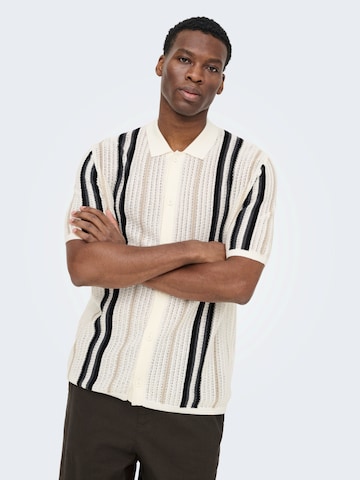 Vestes en maille 'ONSLEON' Only & Sons en blanc