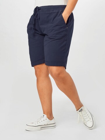 KAFFE CURVE Regular Broek 'Nana' in Blauw: voorkant