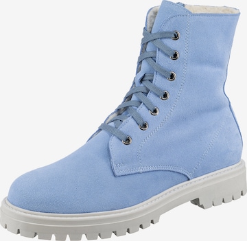 Paul Vesterbro Lace-Up Ankle Boots in Blue: front