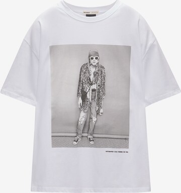 Pull&Bear T-shirt i vit: framsida