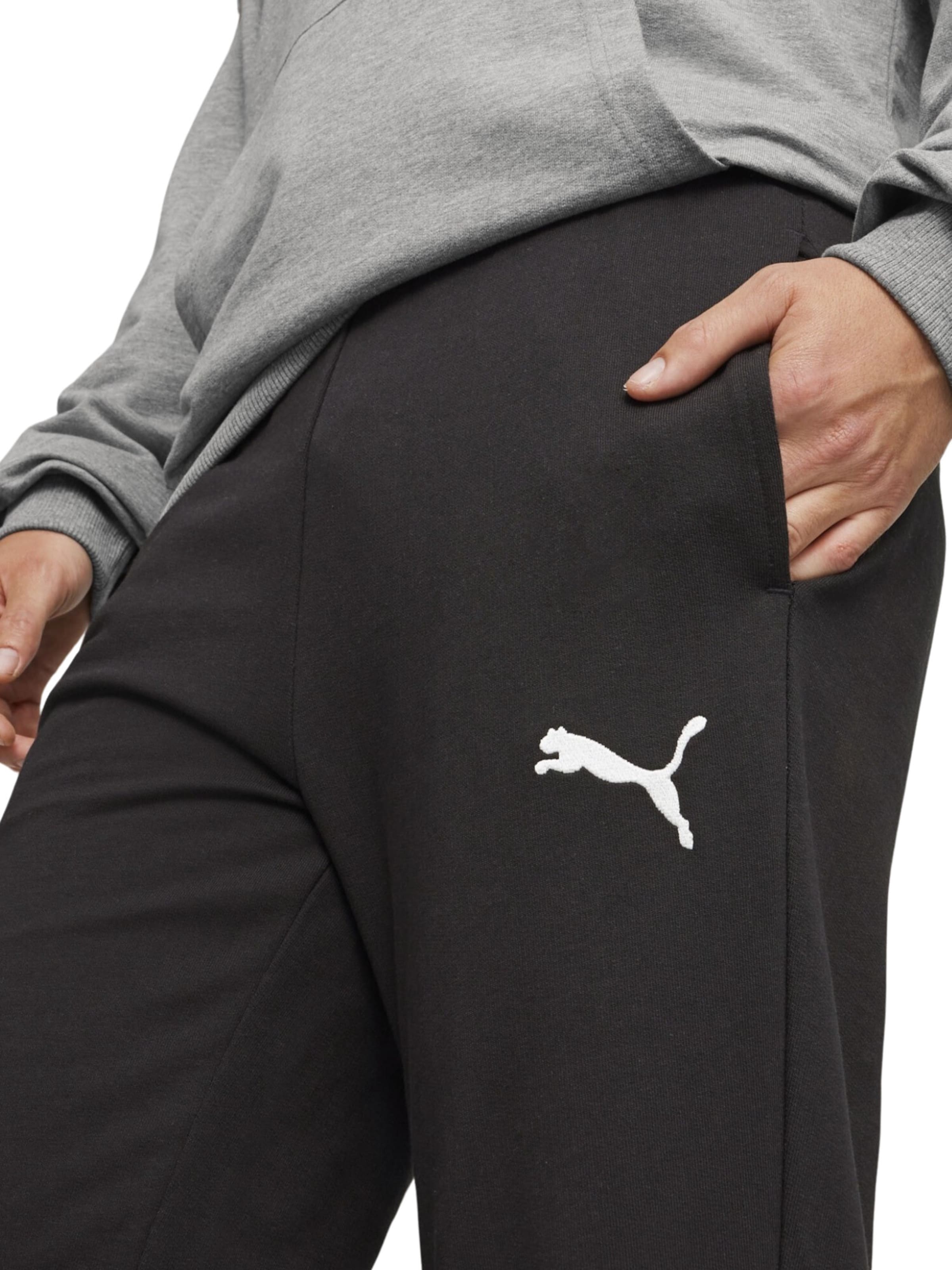 Effilé Pantalon de sport 'TeamGoal' PUMA en noir