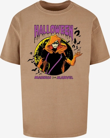 ABSOLUTE CULT Shirt 'Marvel - Black Widow Halloween' in Brown: front