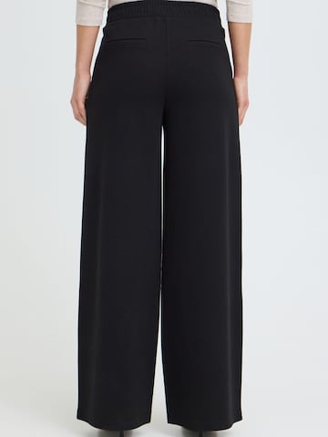 Oxmo Regular Pleated Wide Pant in Schwarz