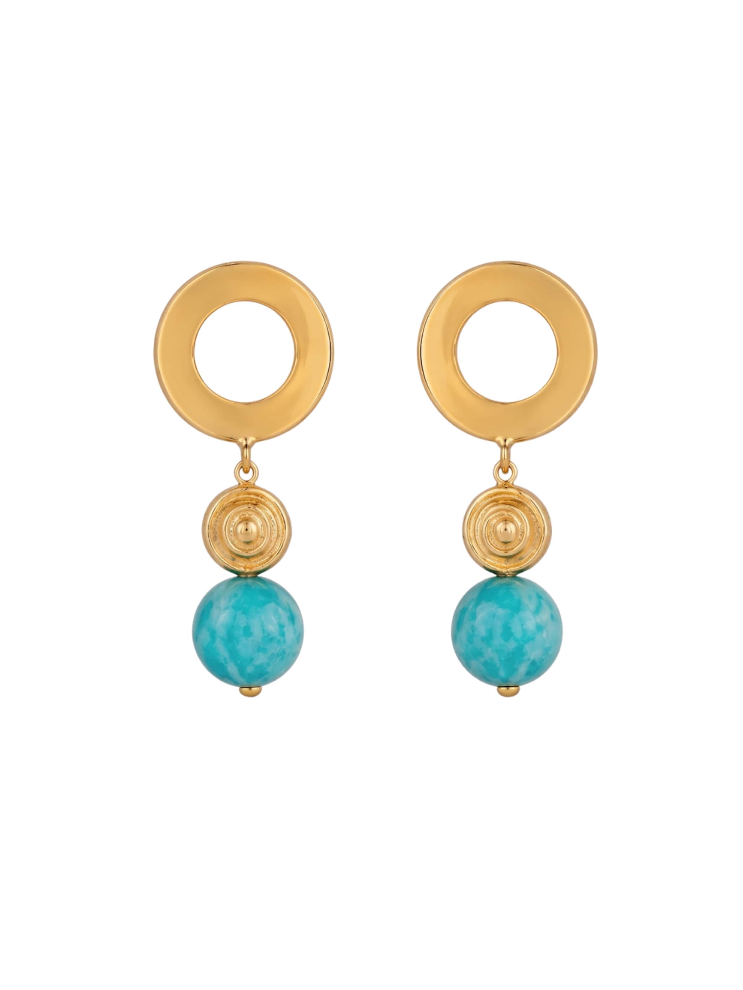 THE GEM STORIES JEWELRY Oorbellen 'Turquoise Eclipse Earrings' in Blauw: voorkant