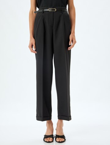 Koton Wide leg Trousers with creases in Black: front