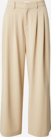 Wide leg Pantaloni con pieghe di millane in beige: frontale