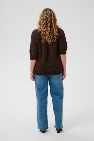 KAFFE CURVE Gebreid vest 'KCciony' in Bruin
