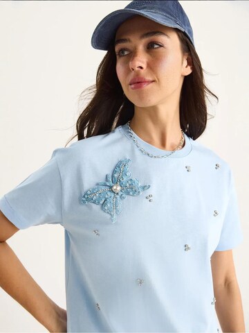 T-shirt Bianco Lucci en bleu