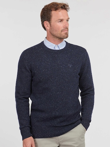 Barbour Trui 'Tisbury' in Blauw: voorkant