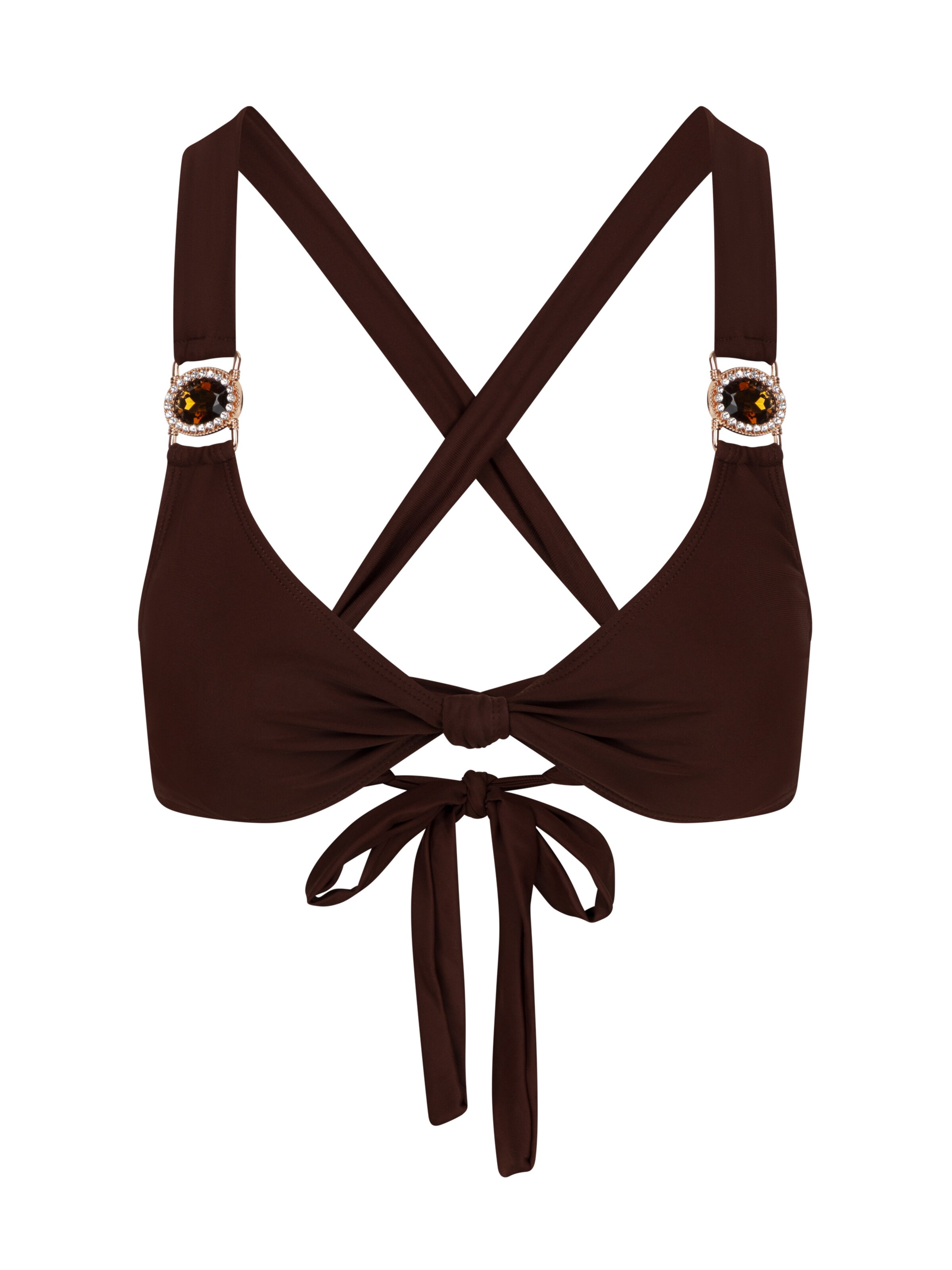 Moda Minx Bikinitop  'Amour' in Braun: Vorderseite