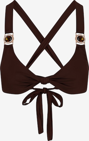Top per bikini 'Amour' di Moda Minx in marrone: frontale