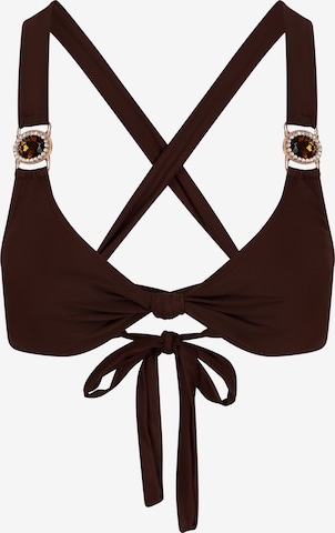 Moda Minx Bikini top 'Amour' in Brown: front
