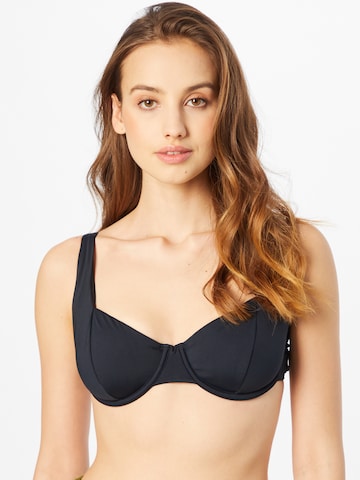 ROXY - Balconet Top de bikini en negro: frente