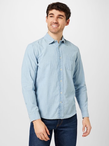 GAP Regular fit Overhemd 'CHAMBRAY' in Blauw: voorkant