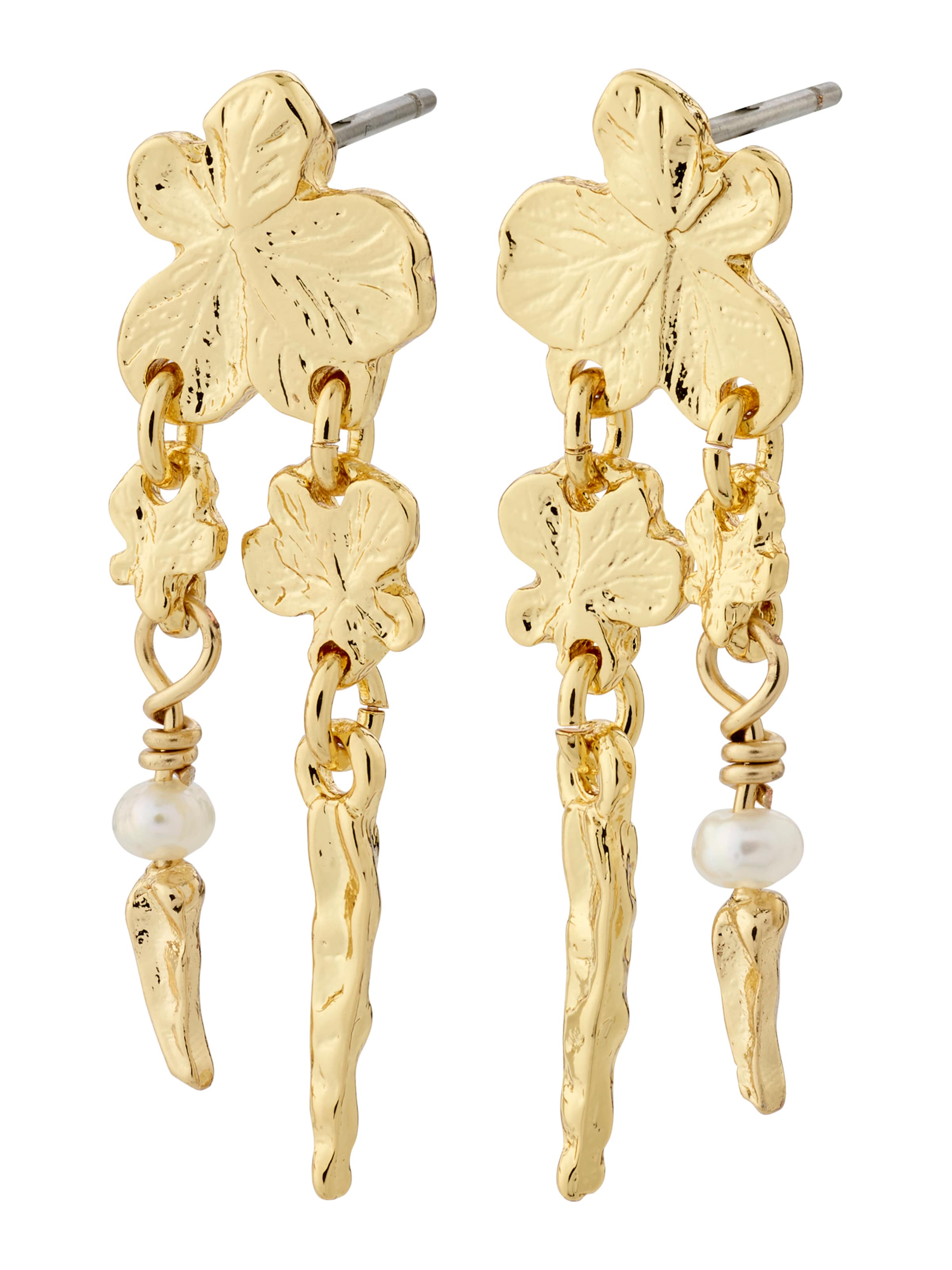 Boucles d'oreilles 'Zhuri' Pilgrim en or : devant
