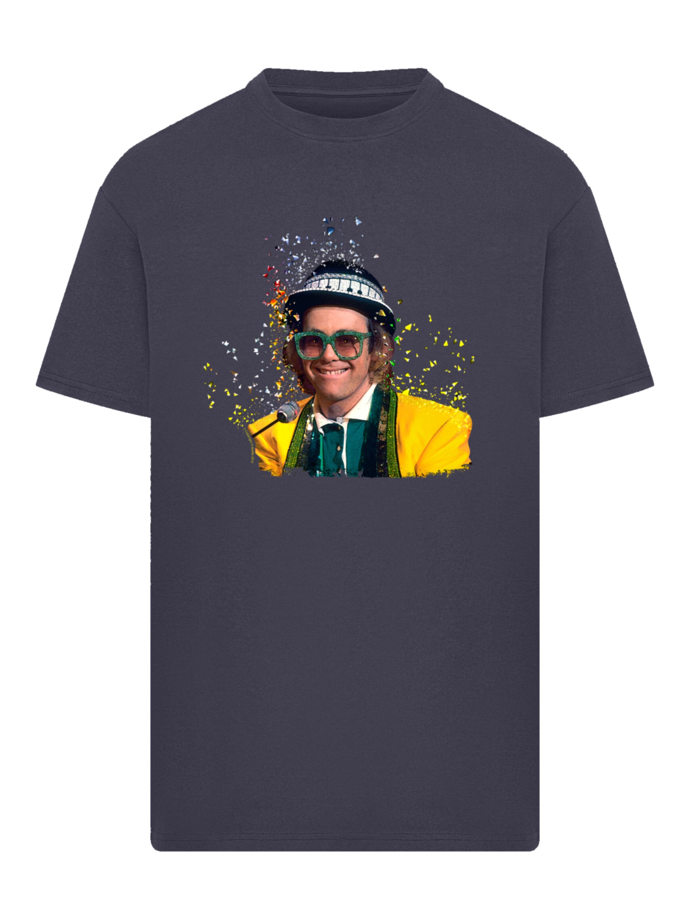 T-Shirt 'TV Times Elton John At The Piano 1977' F4NT4STIC en gris : devant
