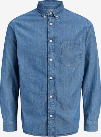 JACK & JONES Button Up Shirt in Blue: front
