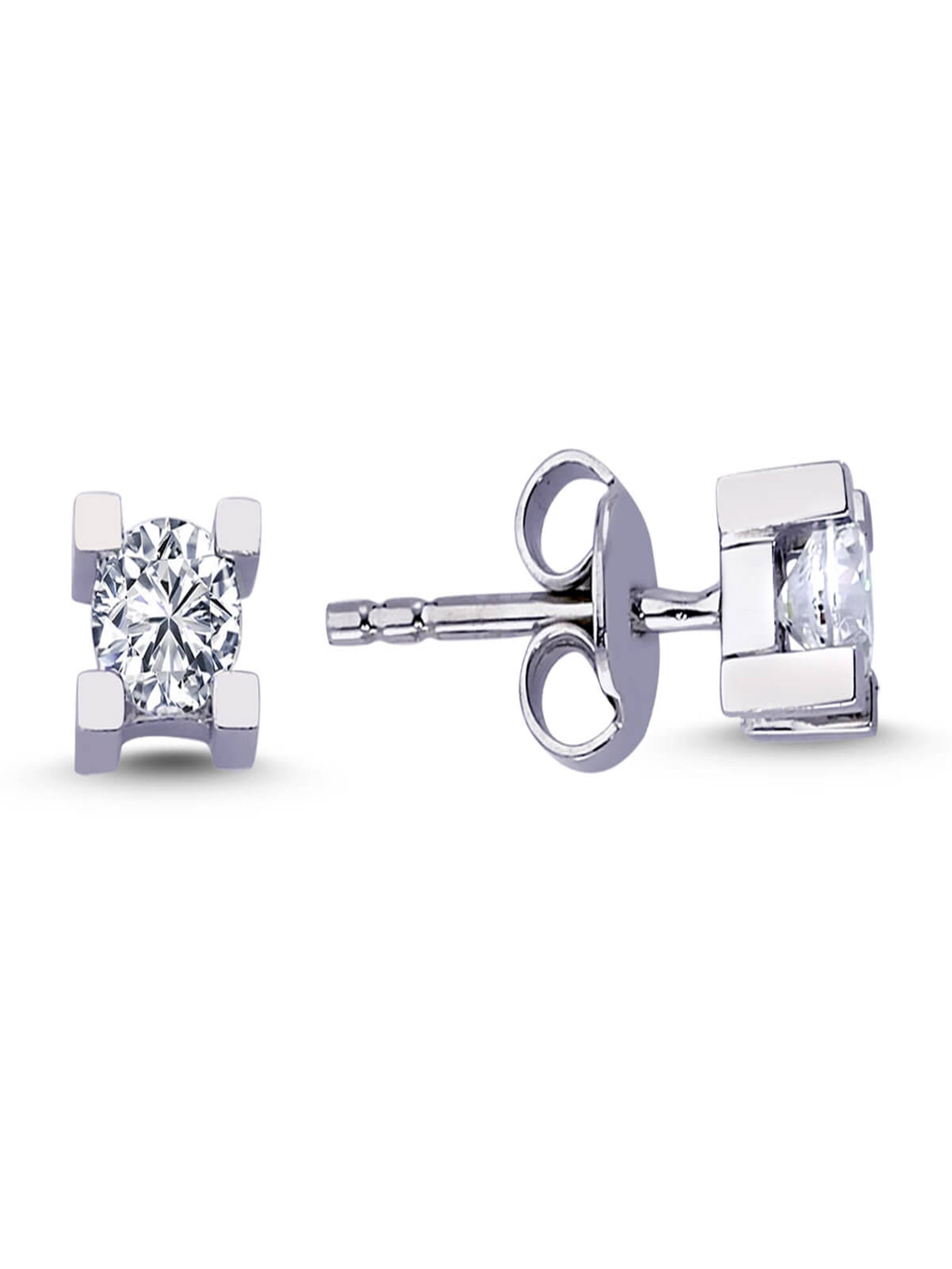 EinStein Diamant Earrings in Silver: front