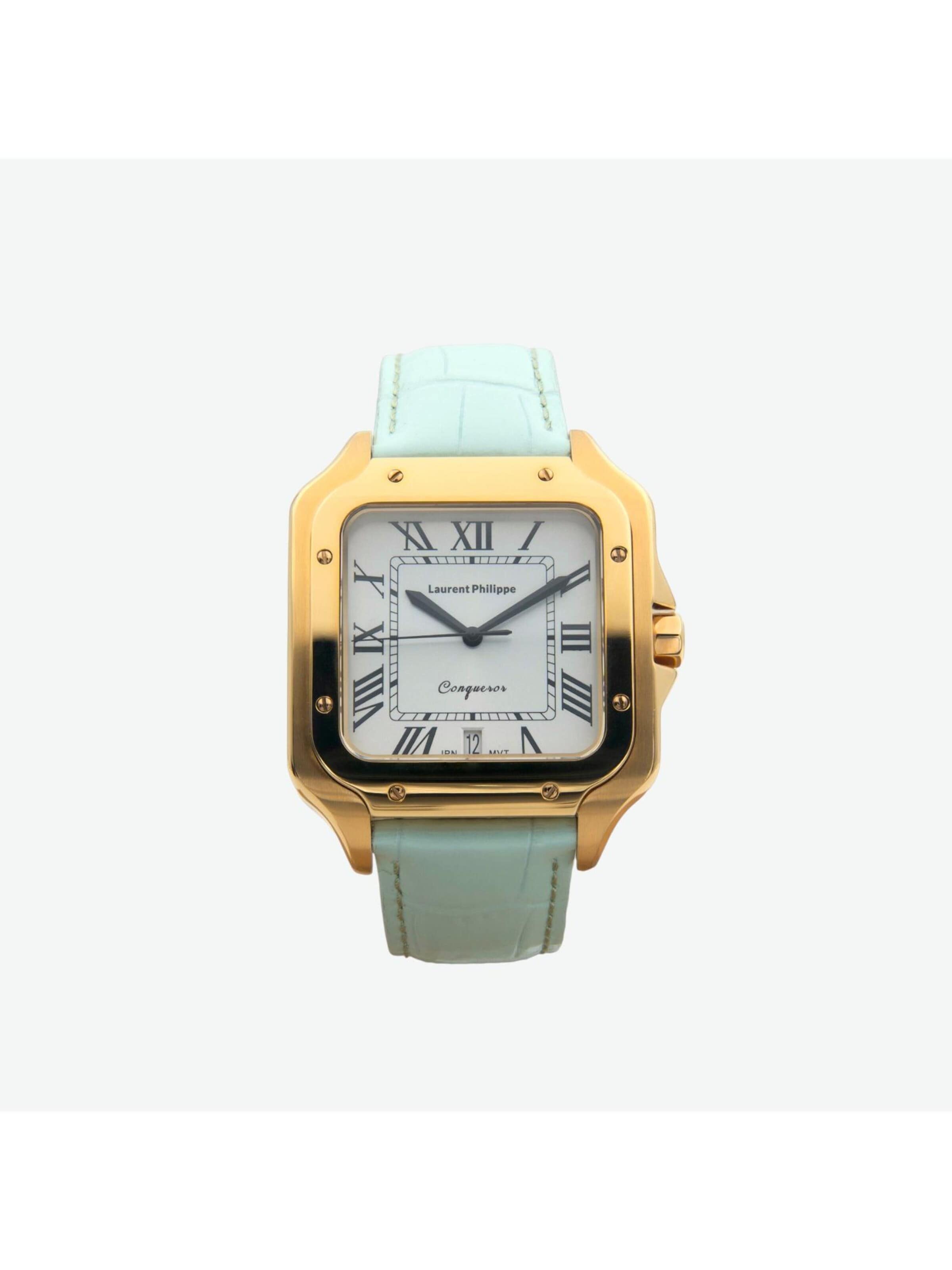 Laurent Philippe - Reloj analógico 'Conqueror The Golden Empress – Nude Mint' en verde