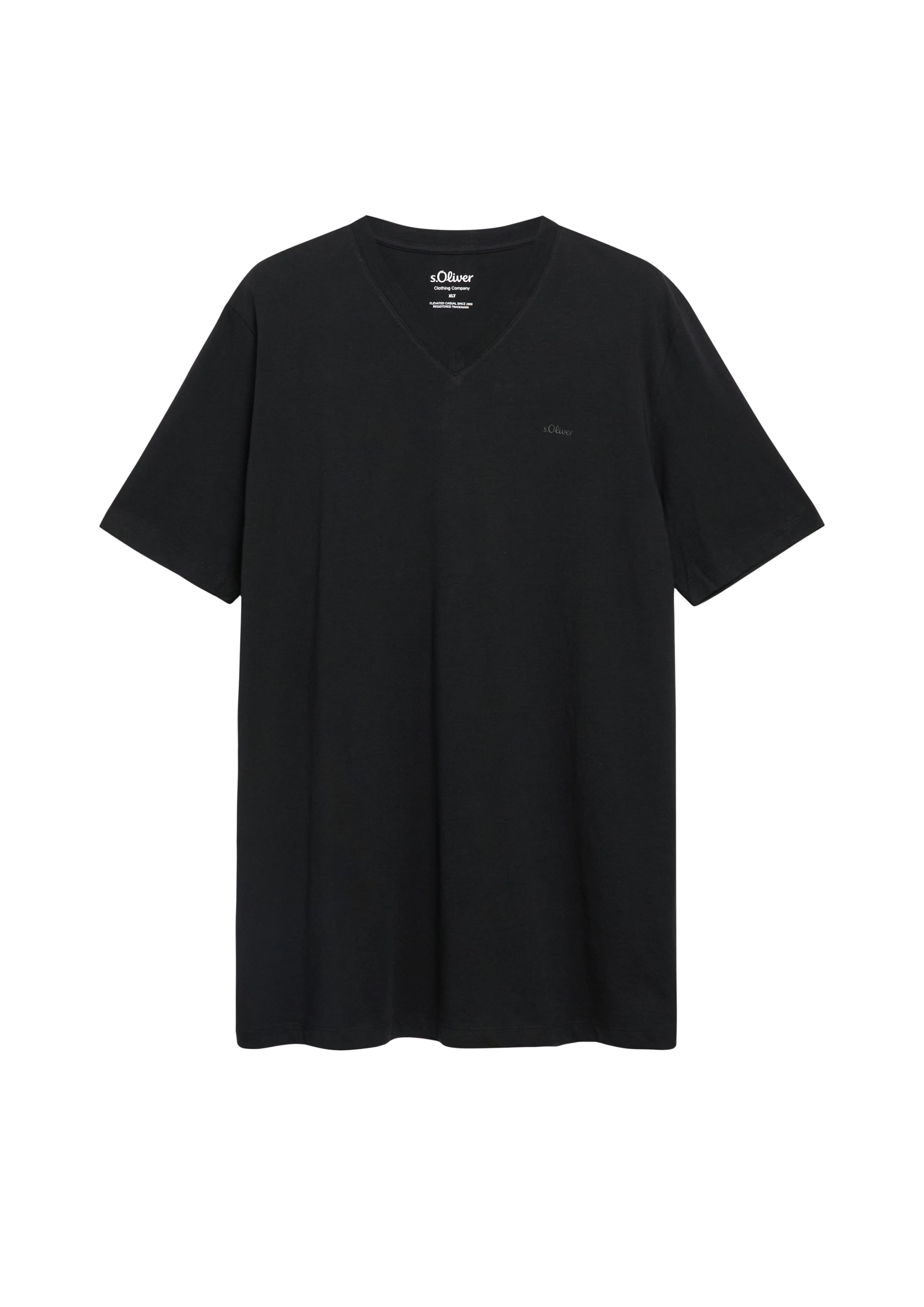 s.Oliver Men Big Sizes T-Shirt in Schwarz: Vorderseite