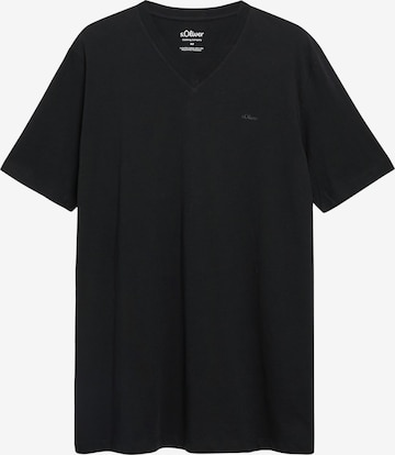 s.Oliver Men Big Sizes T-Shirt in Schwarz: Vorderseite