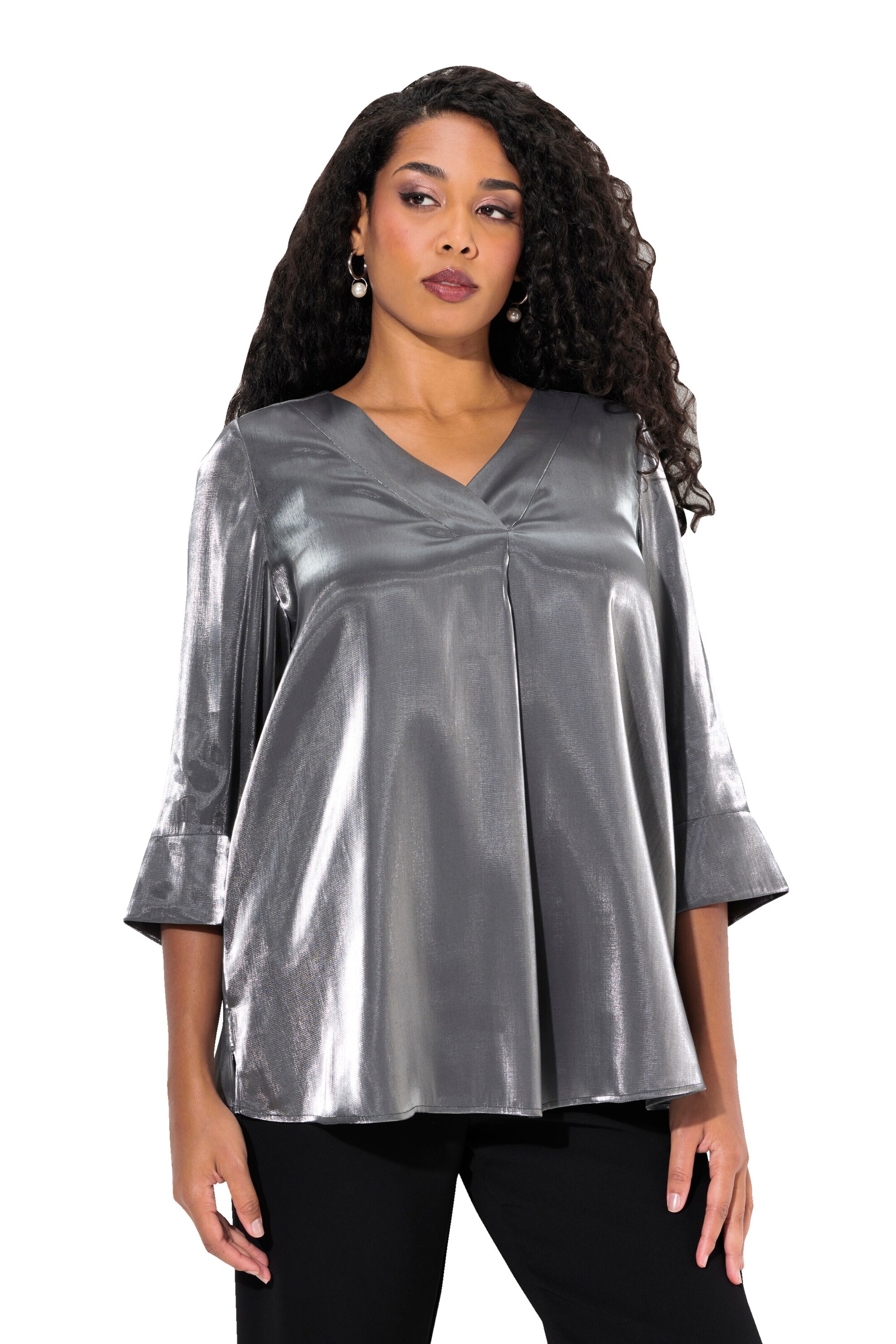Ulla Popken Tunic in Silver: front