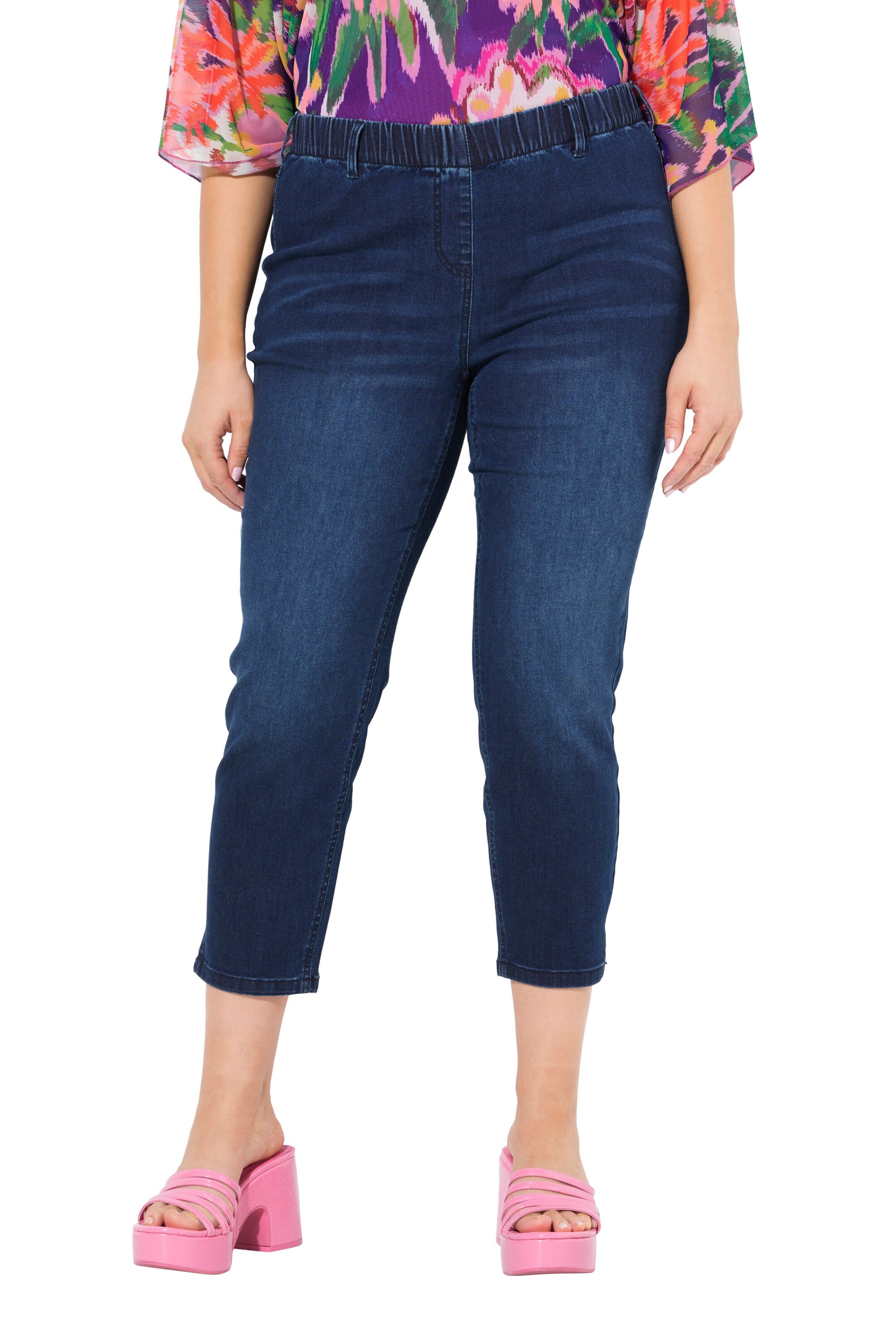 Ulla Popken Skinny Jeggings in Blue: front