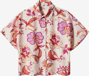 MANGO Bluse 'FLORA' i beige: forside