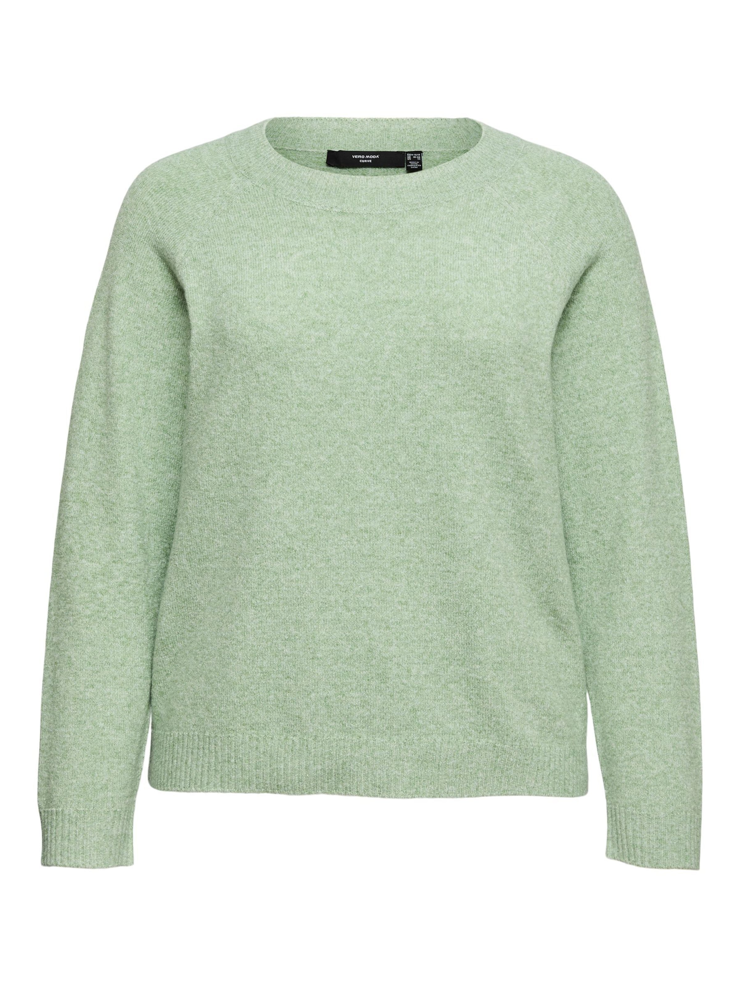 Vero Moda Curve Pullover 'VMCDOFFY' in Grün: Vorderseite