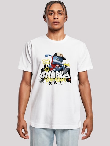 T-Shirt 'Crazy Frog Gnarly Bam Bam' F4NT4STIC en blanc : devant
