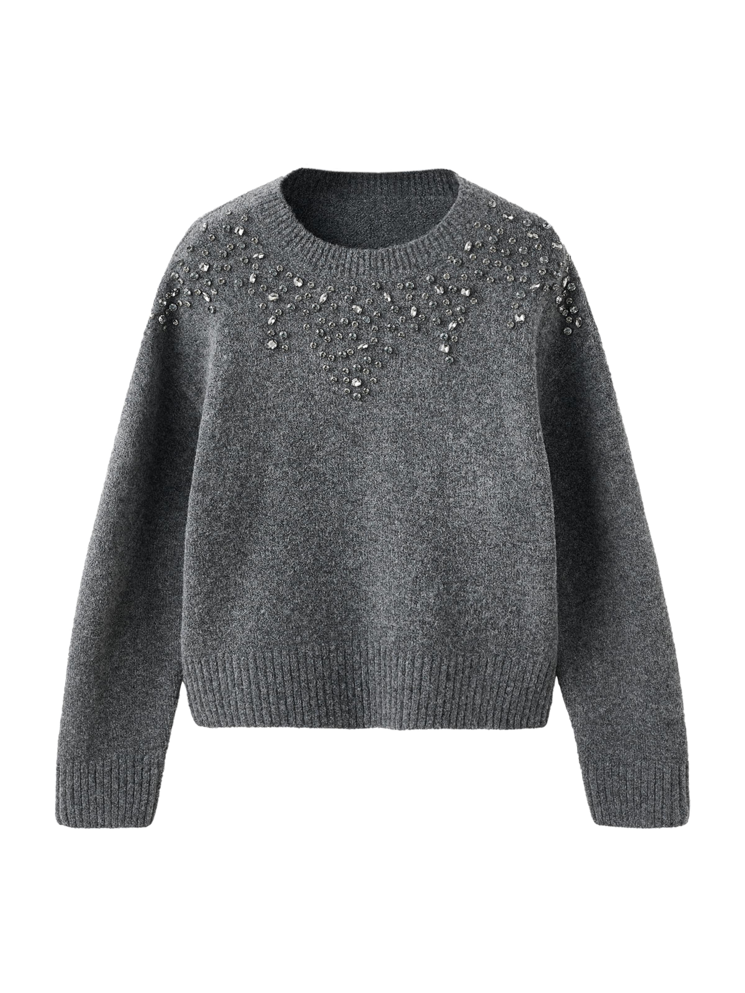 MANGO Pulover 'Estrella' | siva barva: sprednja stran