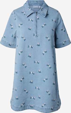 PIECES Blousejurk 'PCFlora' in Blauw: voorkant