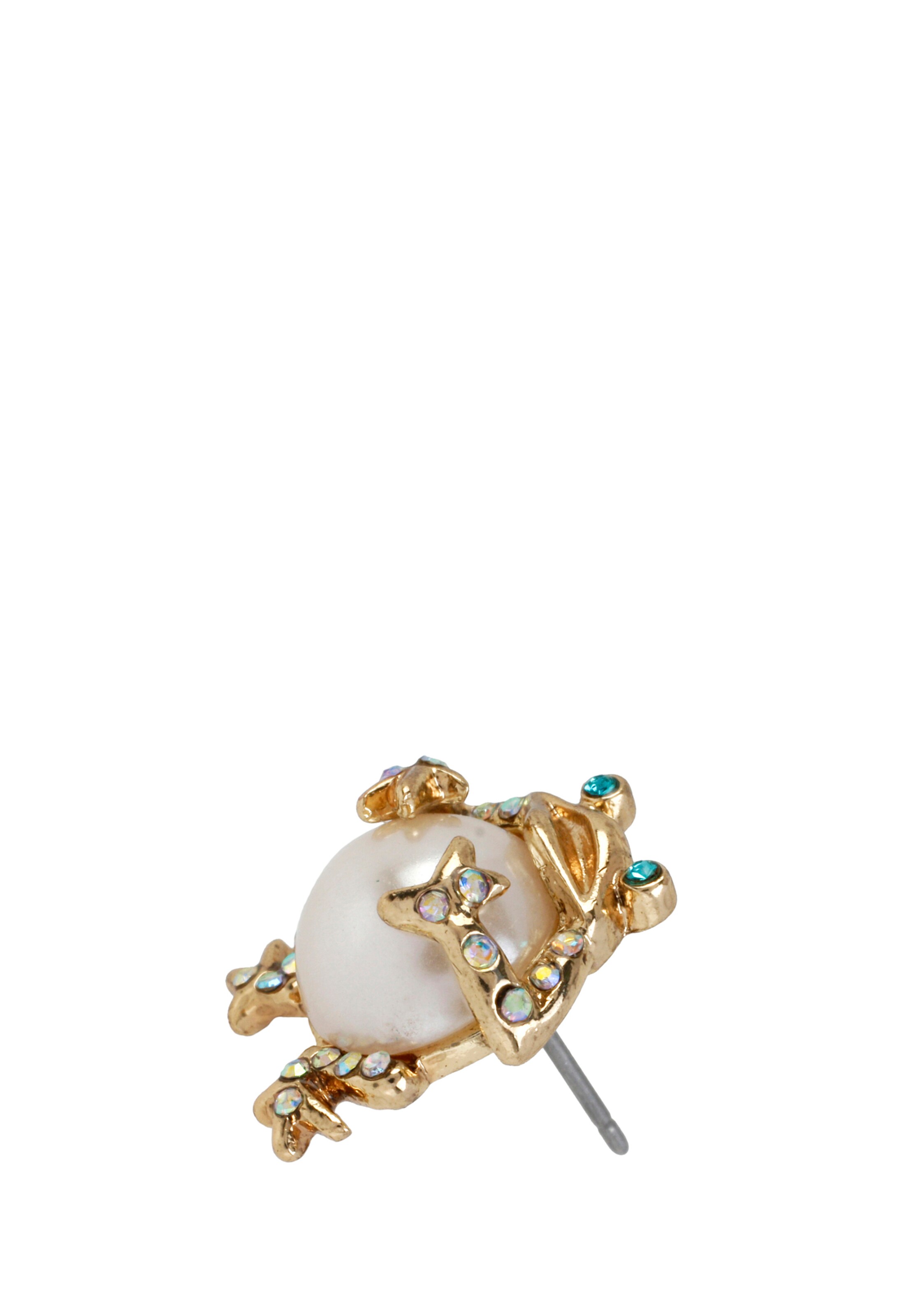 Betsey Johnson Náušnice 'Pearl Frog' – zlatá