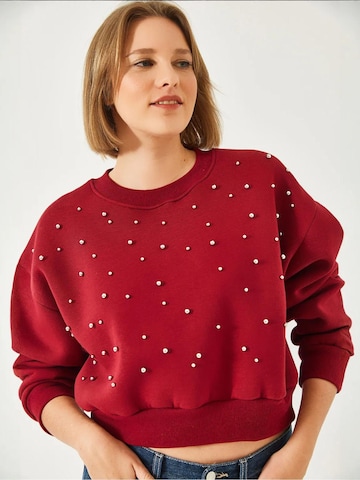 Bianco Lucci Sweatshirt in Rot
