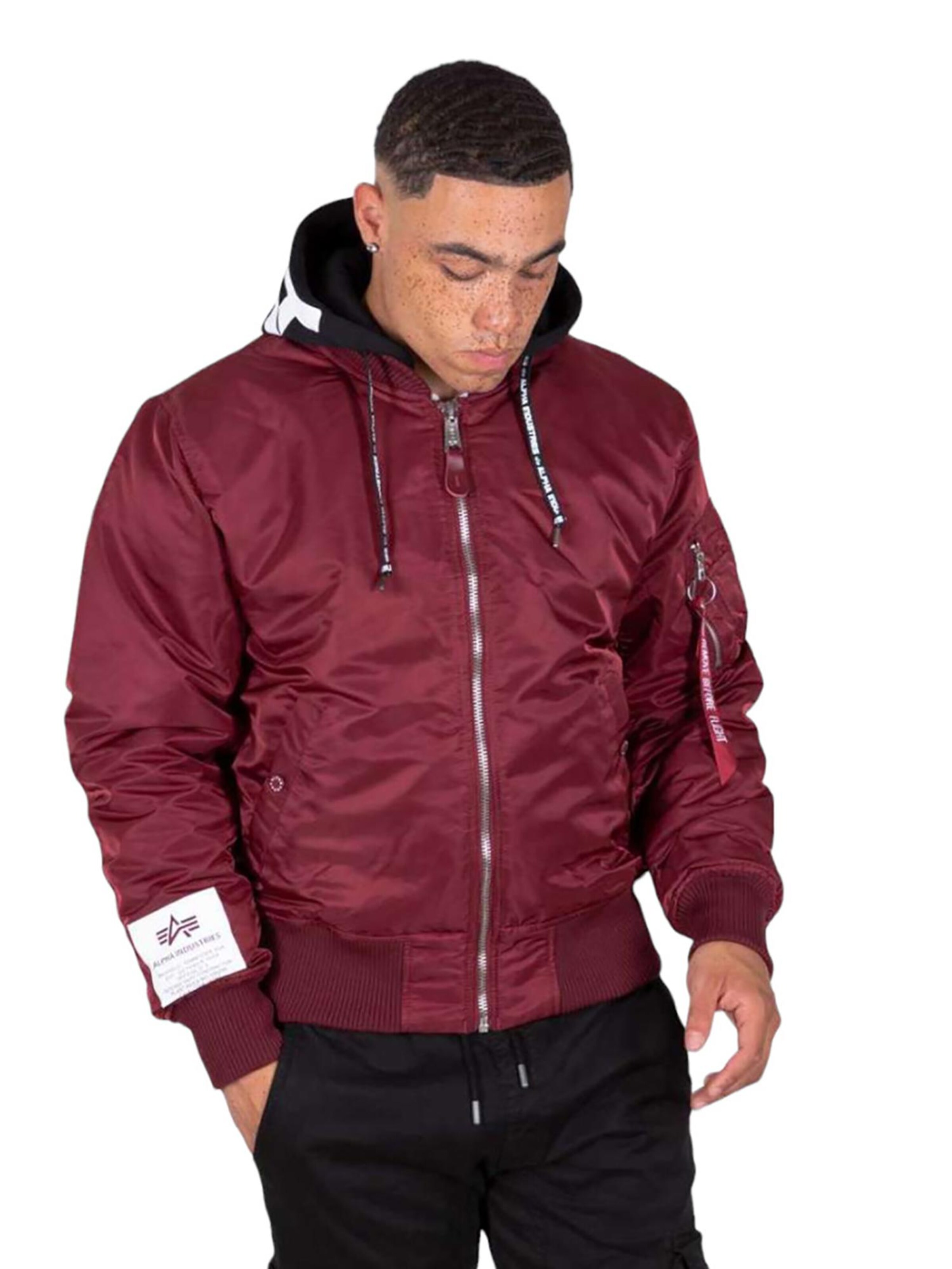 ALPHA INDUSTRIES Between-Season Jacket 'MA-1 ZHP' in Red