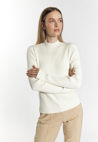 DreiMaster Klassik - Pullover 'Ledkin' em branco: frente