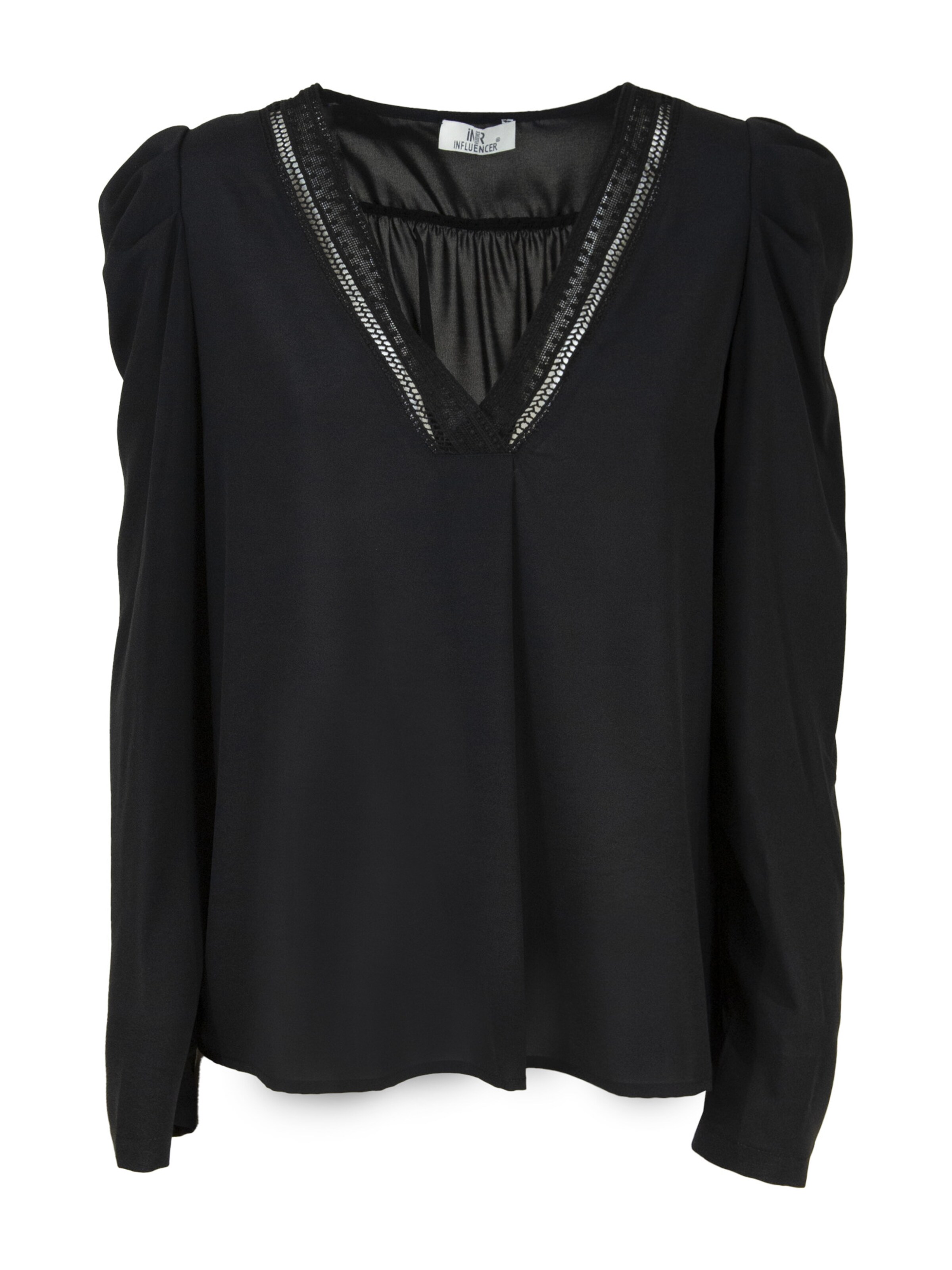 Influencer Pusero 'Trimmed' värissä musta: etupuoli