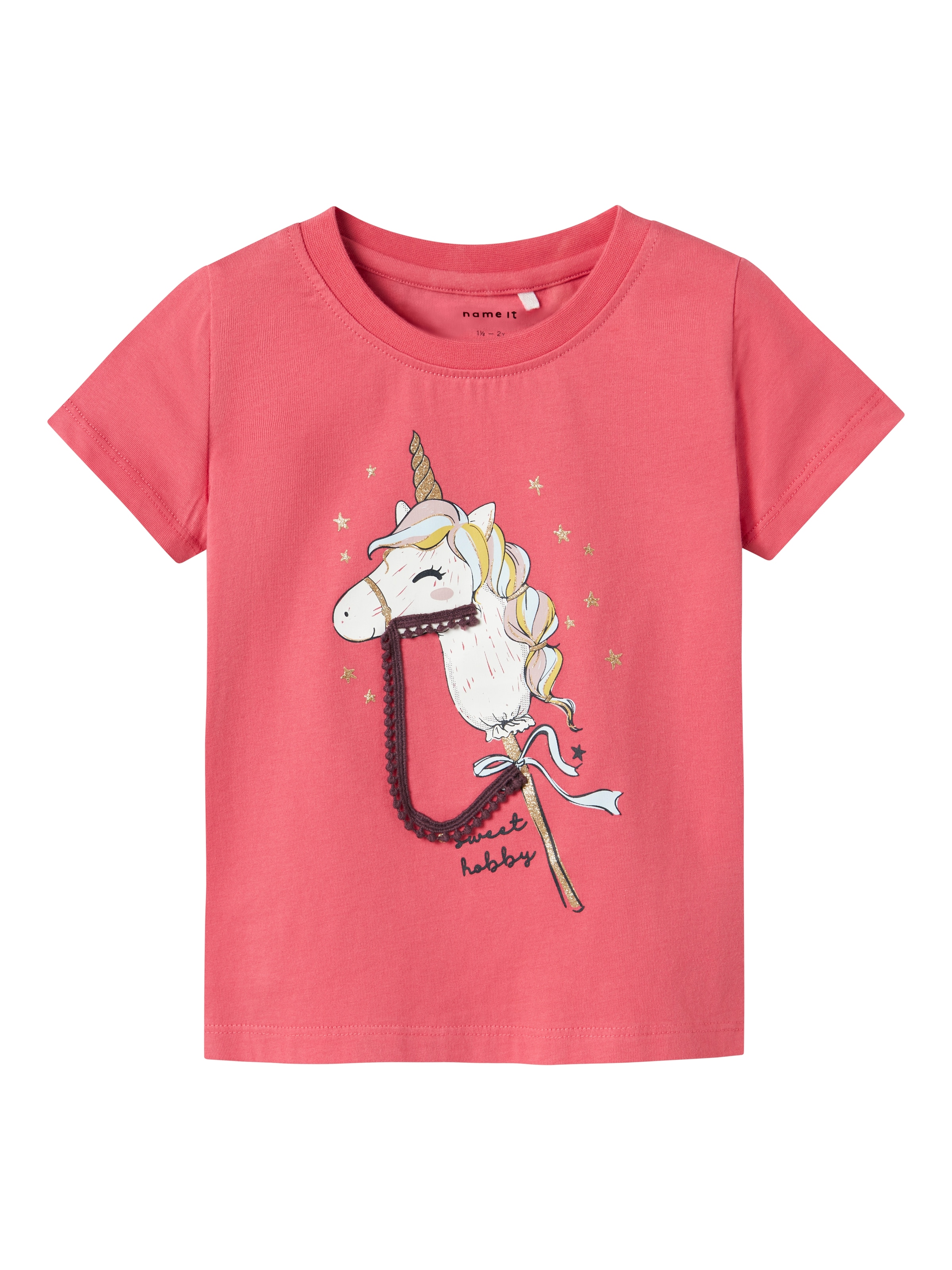 rozā NAME IT T-Krekls 'NMFKITTY': no priekšpuses