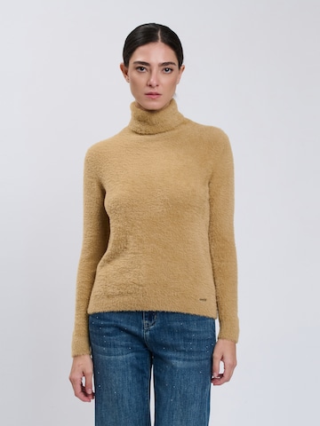 Pullover di Influencer in marrone: frontale