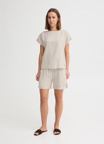 Oxmo Loosefit Shorts ' OXAlgea ' in Beige: Vorderseite