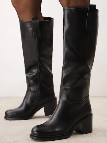 Boots 'Bottes motard à talons bloc - marron' VERA Collection en noir